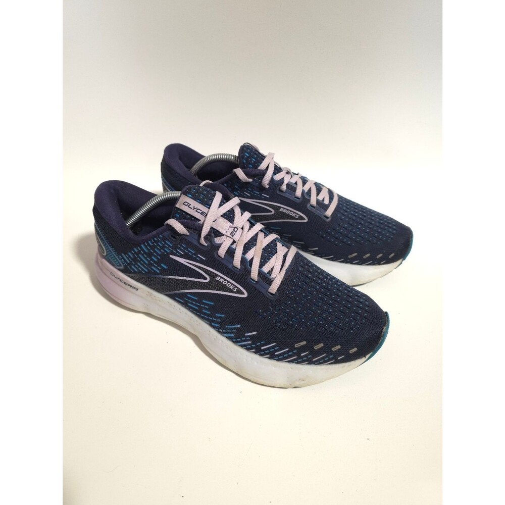 Brooks Womens Glycerin 20 Running Shoes Blue Purple Cushioned Size 10